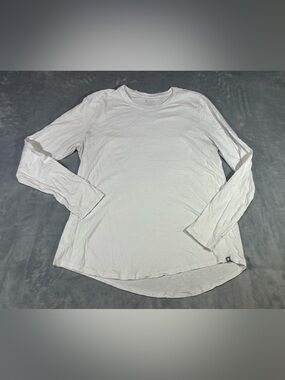 Figs Women's Seamless Long Sleeve Under Scrub Top White Size Medium
